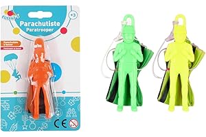 FLYPOP'S - Paracaidista Lanzable - Juguete para Niños - 032513 - Colores Surtidos - Plástico - Feria - Juguete Infantil - Regalo - Cumpleaños - 10 cm - A Partir de 3 años