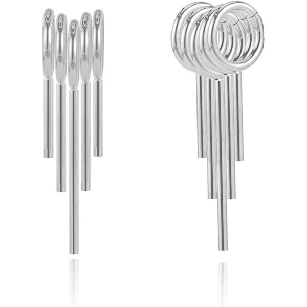 Eurofusioni Pesi per lobi in Placcato Argento per espansione, Dilatatore Orecchio - Tre Orecchini Locks- Modello Unico Originale Artigianale Realizzato da artigiano Italiano - Cm 2 x 2