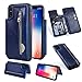 Produktbild Reißverschluss Brieftasche Handyhülle für iPhone XS Max 6.5 zoll,Shinyzone iPhone XS Max 6.5 zoll Hülle mit Kartenfächer [Magnetische Schnalle] Retro Premium PU Ledertasche Flip Ständer Zurück Schutzhülle-Dunkelblau
