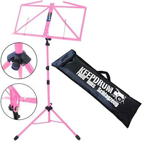 Keepdrum Mus3 Pk Pink Sheet Music Stand with Bag
