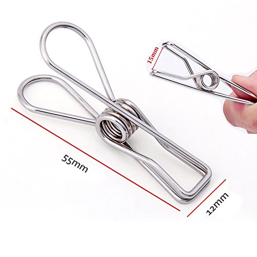 zesgood Edelstahl Lange Liste Wäschekorb Wäscheklammern, Set 60 - 5