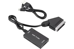 Capricorn Goods - Scart To Hdmi Converter With Hdmi Cable, Full HD 720p/1080p Switch Sky/DVD Player/Wii Vhs Xbox / PS2 / PS1 Scart Input Hdmi Output Video Audio Adapter For Display On HDTV