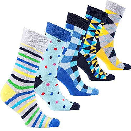 socks n socks Calcetines de algodón de colores para hombre - 5 pares Talle único Mix-5
