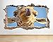 Produktbild tekkdesigns S301 Giraffe Zunge lustige Tiere zerstörten Wand Aufkleber 3D Kunst Aufkleber Vinyl Zimmer (groß (90 x 52 cm))