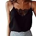 Produktbild Sommer Shirt Cloom Damen Casual Tunika Cami Sleeveless Crop Tops Frauen V Ausschnitt Shirt Kurzarmshirt Weich und Gemütlich Kurzarm Bluse Lace Patchwork Dessous Sexy Lingerie (Schwarz, S)