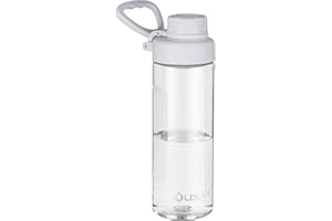 OLDLEY 600ml/20oz Water Bottle BPA Free Tritan Clear Water Bottle with Screw Lid & Carry Loop Reusable Leakproof Drinking Bottle for Sports, Gym, School, Outdoor (Transparent)