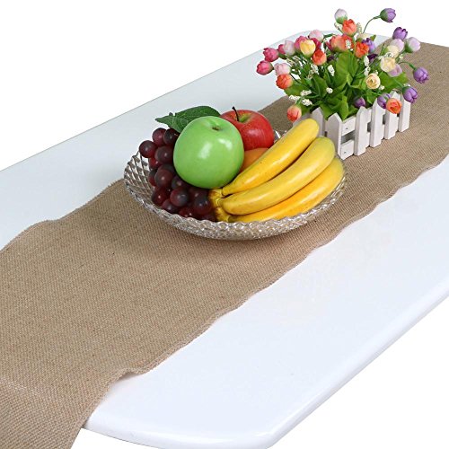 Yahee Tischläufer Tischband Tischdeko 30 cm breit, 10 Meter Rolle aus Jute natur - 7