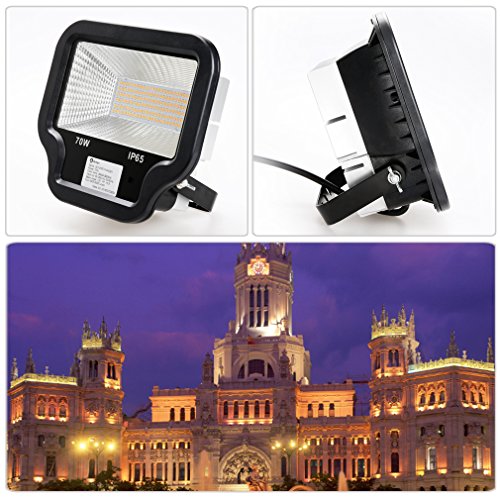 Anten® LED Fluter 70W Außenstrahler Flutlicht Scheinwerfer Baustrahler wasserdicht Warmweiß - 7