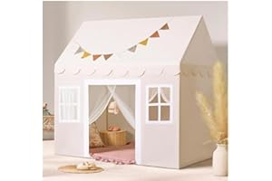 G TALECO GEAR Kinderzelt mit gepolsterter Matte,Dekoration und LED-Lichtern,Kinderzelt, Spielhaus für Kinder,Innenbettzelt für Kleinkinder,Spielzimmermöbel in neutralen Farben