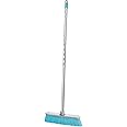 Joyo Cleanmax Plastic Mark Push Floor Broom for Indoor & Outdoor use I Multi Purpose Sweeping Brush for Garden, Bathroom, Kitchen, Shower Wall, with 120cm Long Handle - Grey
