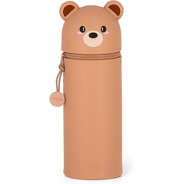 Trousse Scolaire 2 En 1 En Silicone Souple - Forme Tigre Kawaii Avec Autocollants - Étui à Crayons Rétractable Pour Enfants