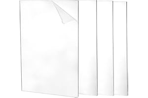 Okllen 4-Pack Klare Acrylplatte 20 x 30 cm, 0,6 cm Dicke Transparente Acrylplatte mit Schutzpapier Gussfolie für Handwerk, Gemälde, Fenster, Rahmen, DIY Display Projekte
