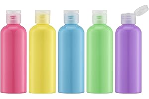 Toureal 100ML Bottiglie Vuoto da Viaggio con Tappo Flip Top (5 Pezz) Flaconi per Cosmetici (Multicolore)