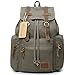 Produktbild AUKMONT Vintage Canvas Rucksack Uni Tasche Damen Herren Backpack Laptop bis us 14 Zoll Outdoor Daypack Schulrucksack für Campus Reisen Wandern