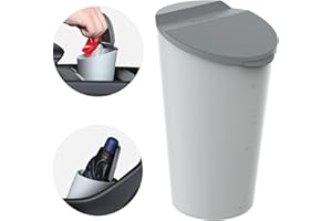 ‎THINSGO ThinsGo Auto-Mülleimer mit Deckel,klein, Mini-Mülleimer, für Auto-Becherhalter, Autotür, passend für Auto Home Office, (1, Grau)