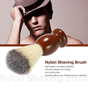 Anself Men's Nylon Shaving Brush with Wood Handle for Beard Professional Male Razor Facial Brush Face Cleaning Tool Dark… - Image 7