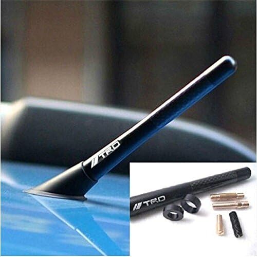 Ofustar AM/FM Radio Signal TRD Carbon Fiber Black Aluminum Alloy Screw Car Antenna Mast 4.7 Inch for Toyota Highlander Yaris Camry 4runner Tacoma Rav 4 Corolla Sienna All Model