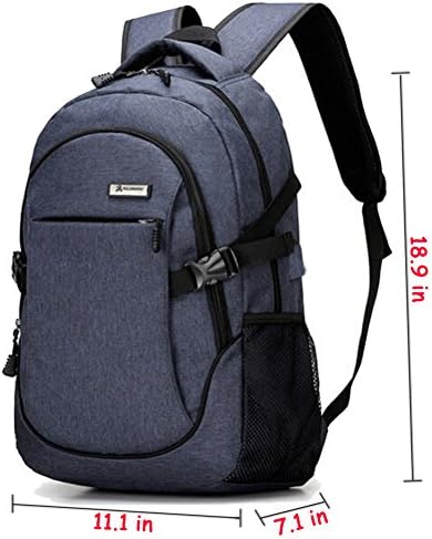 Laptop Computer Backpack Trustbag Business Water Resistant Polyester Laptop Backpack with USB Charging Port and Fits Under 17-Inch Laptop and Notebook (Blue)