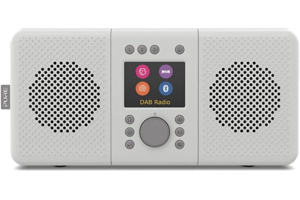Pure Elan Connect+ Radio Internet stéréo avec DAB+et Bluetooth 4.2 (DAB/DAB+, Radio FM, Radio Internet, écran TFT, 20 préréglages, Streaming Musical, Gris Pierre