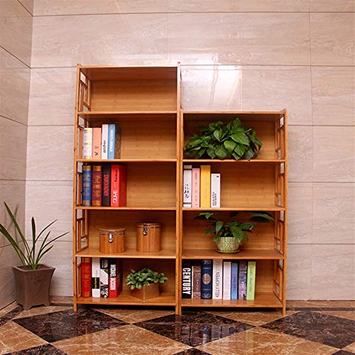 Easy Installation Storage Rack Shelf Bamboo shelf solid wood children's simple racks landing office bamboo wood table shelves student display stand (Size : 4)