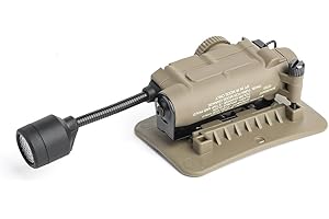 QIRUIMY Tactical Military Helmet Light System with Flexible Stalk,White+ IR +Red/Green/Blue LED Survival Signal Light,Headlamp Safety Signal Indicators (Brown)