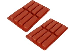 AMCBKYEA 2 PCS Moule en Silicone Rectangulaire 8 Cavités – Pour Barres de Céréales, Chocolat, Brownies, Énergie – Antiadhésif, Résistant au Four (jusqu’à 230°C), Micro-ondes, Lave-Vaisselle – 28 x 17 cm