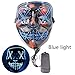 Produktbild Halloween Scary Maske Cosplay Led Kostüm Maske EL Draht Leuchten für Halloween Festival Party Dekorative Maske,Blue