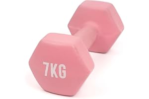 MYGA Hex Dumbbells - Neoprene & Cast Iron Hexagonal Dumbbell Hand Weights for Women and Men at Home & Gym - SINGLE or PAIR - Choice of Weight: 1kg - 10kg