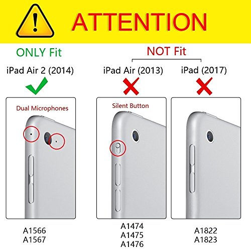 Fintie iPad Air 2 Hülle – Ultradünn Superleicht Smart Cover Schutzhülle Tasche Case mit Ständer und Auto Sleep / Wake Funktion für Apple iPad Air 2 (iPad 6 6th Generation), Schwarz - 3