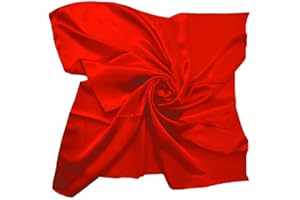 SHOES LANE Satin Silk Shiny Plain Solid Colours Large Square Plain Head Neck Scarf Wrap 90 X 90 cm Scarves Bandanas Women Shiny Large Soft Lightweight Sleeping Headscarf for Ladies Girls Hair Decor