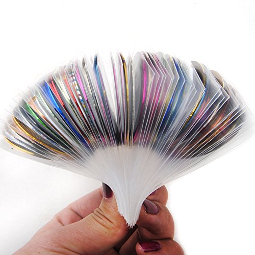 Fashion Galerie 30x Nageldesign Zierstreifen Striping Nail Art Streifen Stripes Stripe Sticker Nagel Aufkleber
