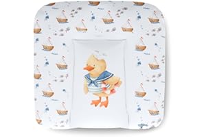Kikido Cambiador Bebe 70x75 - Pato - Cambiador Bebe Impermeable, Suave, Fácil de Limpiar y Portátil - Colchoneta Cambiador para Cómodas, Mesas y Viajes - Medida Universal 75x70
