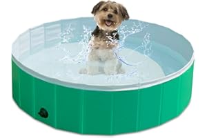 KPUY Foldable Dog Pool, Collapsible Hard Plastic Dog Swimming Pool, Portable Bath Tub for Kids Dogs and Cats, Pet Wading Pool for Indoor and Outdoor