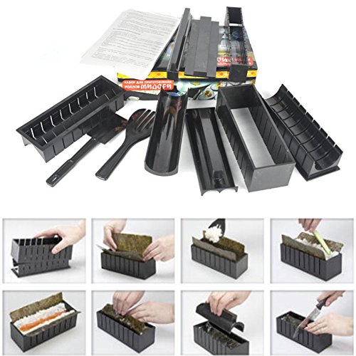 Sushi Maker Kit, Wuiyepo Rice Mould Set Komplettes Home Sushi Making Kit Küche DIY Einfache Koch Set - 10 Stück