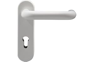 Buddy4Home house accessoires Türgriff Profilzylinder Kurzschild Türgarnitur Türbeschlag U-Form Kunststoff Weiß Türklinke Drückergarnitur Zimmer Türbeschläge Innentüren Set