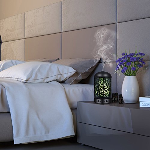 COOSA Luftbefeuchter 100ml Standard tragbare aroma diffuser, ätherisches Öl Diffusor Luftbefeuchter für Aromatherapie mit 7 LED-Licht für Haus und Büro - 7