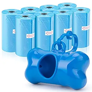 Depets Dog Poop Bags, Leak-Proof Dog Waste Bags with Dispenser and Leash Clip, Unscented Pet Poop Bags for Doggy, Blue-160 Bags