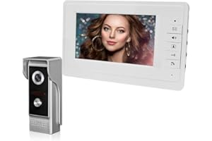 QttyElok 7-inch TFT LCD Color Screen Wired Video Doorbell Home Interphone System + 700TVL Infrared Night Outdoor Camera
