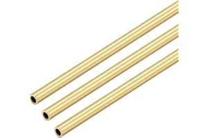 VictorsHome Brass Round Tube, 4mm OD 0.5mm Wall Thickness 300mm Length Metal Seamless Straight Tubing for DIY Crafts Model 3pcs