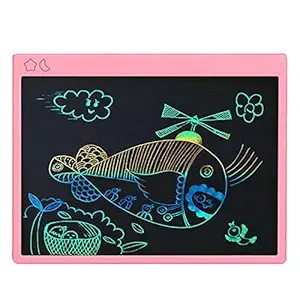 proffisy Colourful Screen LCD Writing Tablet 16 Inch USB Rechargeable Electronic Doodle Scribble Board for Kids and Adults at Home (Pink)