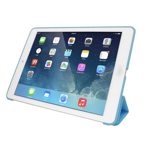 Khomo iPad Mini 4 Hülle Case Hellblaues Transparent Gehäuse mit doppelten Schutz ultra dünn und leicht, Smart Cover – Clear Blue - 5