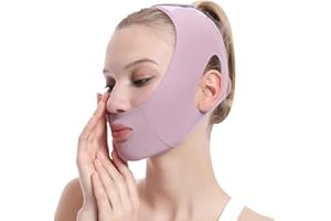 XBFOCNH Sangle Pour Le Visage,Reutilisable Masque En Forme De V,Pour Lifting Raffermissant,adaptee a un usage quotidien,Violet