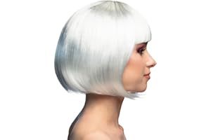 Boland - Parrucca da cabaret, mezza lunga, bob con frange, capelli sintetici, acconciatura, festa a tema, carnevale, festa in maschera, costume