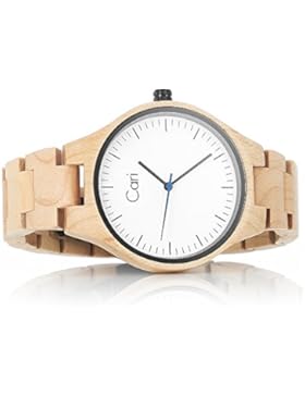 Cari Holzuhr “Marseille” – Armbanduhr für Damen und Herren aus feinem Ahornholz für angenehmen Tragekomfort –...