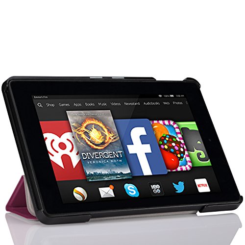 MoKo Fire HD 7 2014 Hülle – Ultra Slim Lightweight Schutzhülle Smart Cover mit Auto Schlaf / Wach Funktion und Standfunktion für Amazon Kindle Fire HD 7.0″ (4. Generation – 2014 Modell), Violett (Nicht für Fire 7 2015) - 9