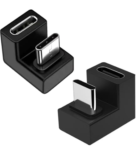Poyiccot U Shaped Mini HDMI to HDMI Adapter 180 Degree Male to Female Extension Adapter for 8K@60Hz, 4K@120Hz, 3D, 1080P, Digital Cameras, Monitors, DVRs (Up Down Angled), 2-Pack