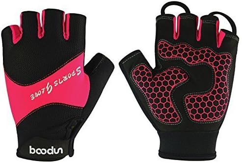 Delong Cycling Gloves Fingerless For Girl Small CG-22 Microfiber Pink