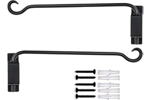 Duroecsain 2 Stück Pflanzenhalterung Blumenampelhalter Eisen Wandhaken Blumenampel Wandhalter Haken 41cm zum Aufhängen von Pflanzer Vogelhäuschen Laterne Windspiele Wandleuchter