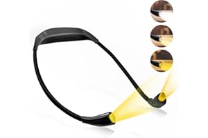 ‎AMMTOO AmmToo Hals Leselampe Buch, Leseleuchte 3 Farben und Stufenloses dimmbar light, Flexible Biegbare LED Buchlampe, usb Wiederaufladbar lampe 80 Stunden Dauer,Neck Leselicht zum Lesen,Stricken