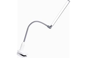 daylight UnoPro™ Klemmleuchte – Hoher CRI 95+, Tageslicht-LED (6.000K, 1.150 Lux), blendfreier Schirm, 4 Helligkeitsstufen, flexibler Arm, stabile Klemme (Weiß)
